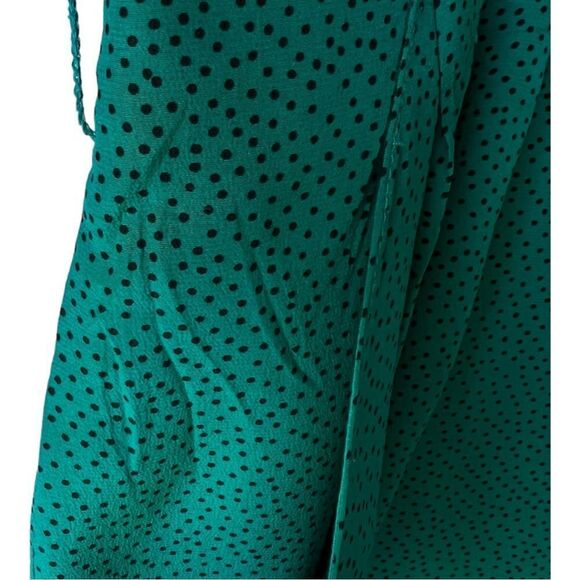 Women's dress emerald long sleeve KENAR2 100% Silk green back button neck size 6 - Picture 4 of 11